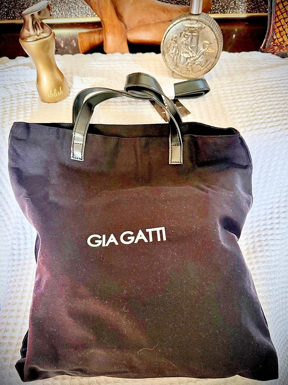 Gia Gatti Black Canvas Tote Bag
